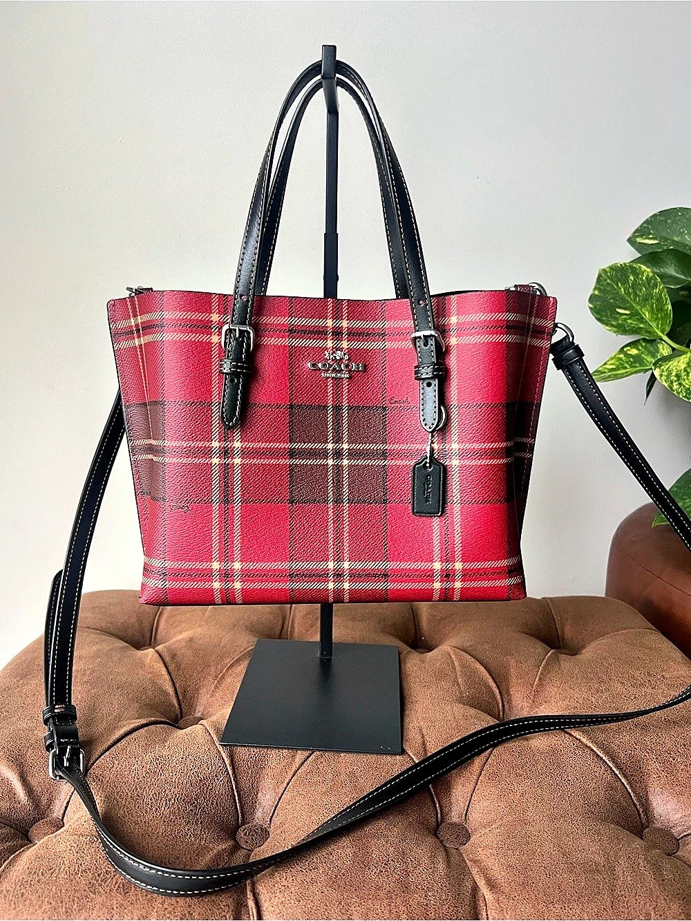 Coach Mollie 25 with Tartan Plaid Print Style CC874